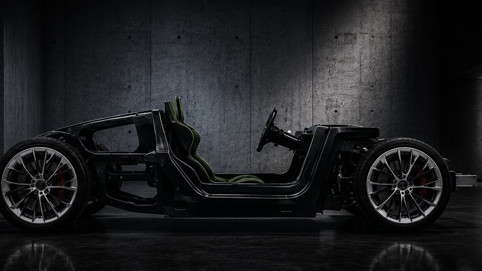 Carbon fibre chassis engineered in-house by AMS SVO